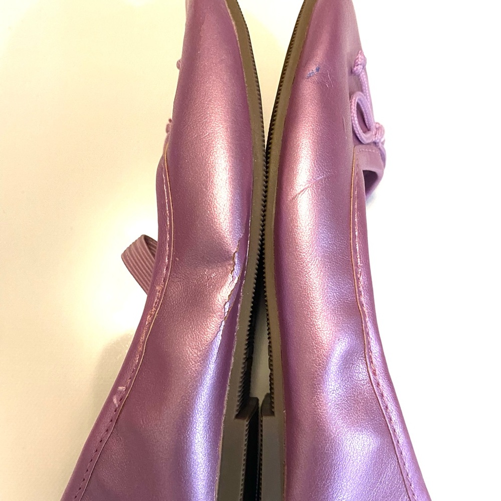 NWT Old Navy Girls Ballet Pink Mettalic Shoe With SCUFFS SEE ALL PHOTOS Size 10 - Picture 2 of 7